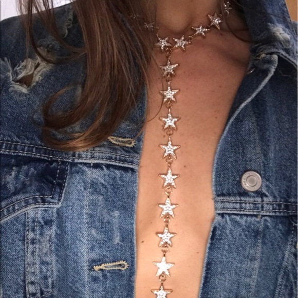4 for $25🌺Boho Star Rhinestone Choker Necklace - Picture 4 of 9